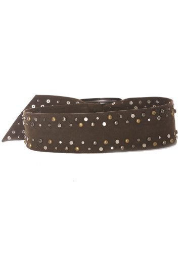 Ceinture marron cloutée doré et argenté - SG - 0551 - 2