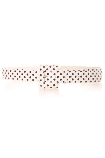 Ceinture blanche avec à pois noir. Accessoire BG-1002 - 1