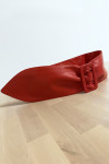 Ceinture rouge avec boucle rectangle - 2