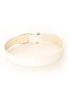Ceinture basique  Blanc à boucle argentée. BG-P0Z9 - 3