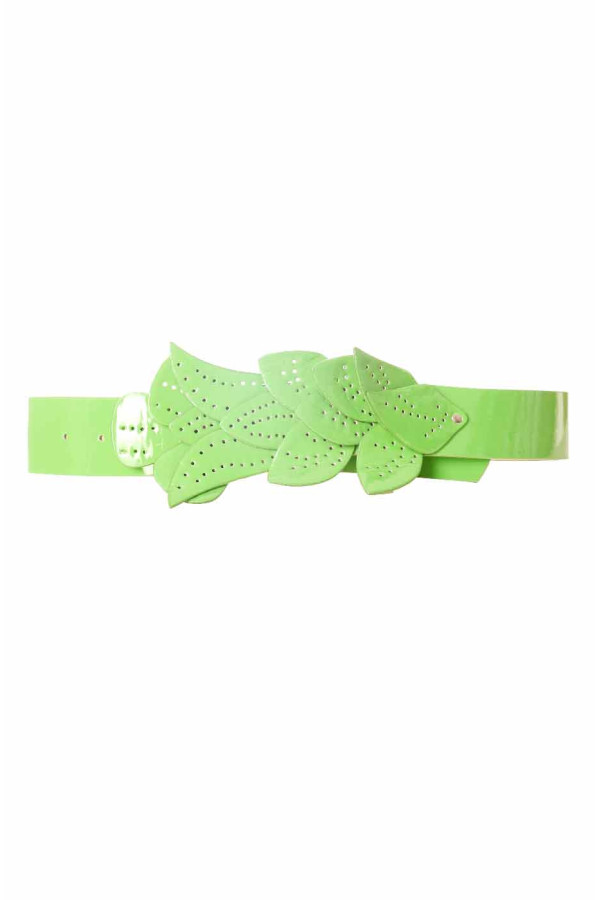 Ceinture Verte, boucle motif feuilles BG-PO44 - 1