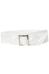Ceinture blanche légère à motif étoiles et boucle rectangle. étoiles - 1