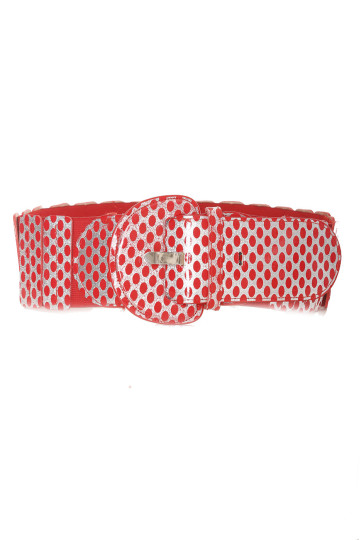 Ceinture élastique rouge avec imprimé - BG - P045 - 1