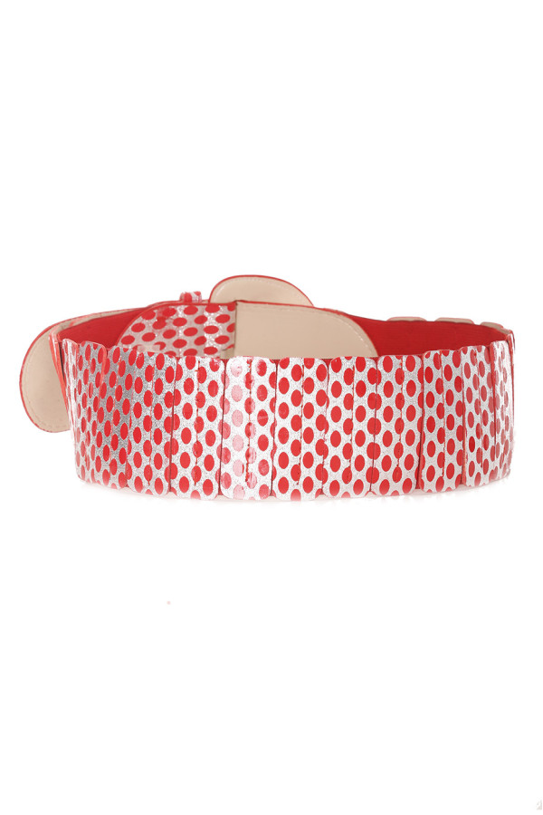 Ceinture élastique rouge avec imprimé - BG - P045 - 2