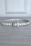Fine ceinture blanche en simili clouté - 2