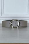 Ceinture grise à boucle ovale à strass - 4