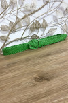 Ceinture tressé en simili vert - 3