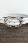Ceinture blanche avec boucle ornée de strass - 2