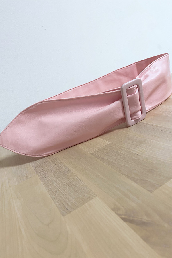 Ceinture rose avec boucle rectangle - 3