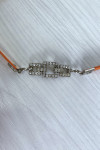 Fine ceinture orange avec accessoire et strass - 3