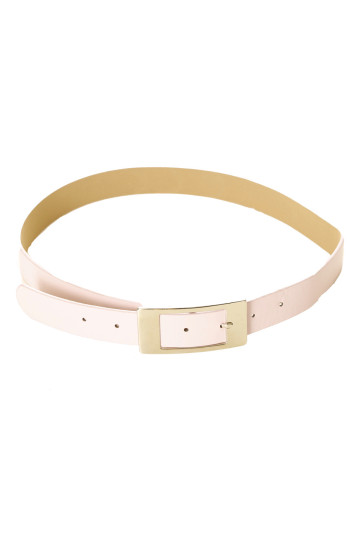 Ceinture rose effet cuir à boucle carré et strass CE 726 - 1