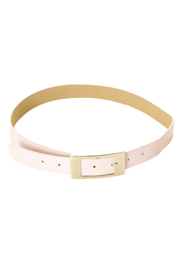 Ceinture rose effet cuir à boucle carré et strass CE 726 - 1