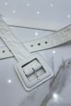 Ceinture blanche style matelassé boucle carrée - 2