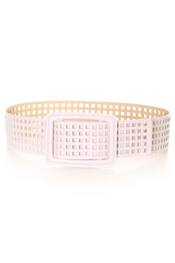 Ceinture parme quadrillée à trous. SG-0452 - 1