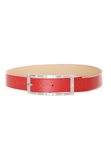 Ceinture rouge boucle avec strass - 9008 - 1
