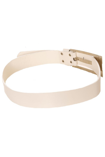 Ceinture blanc, boucle rectangle à strass. BG-0237 - 1