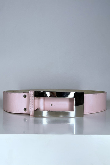 Ceinture rose avec boucle argenté - 2