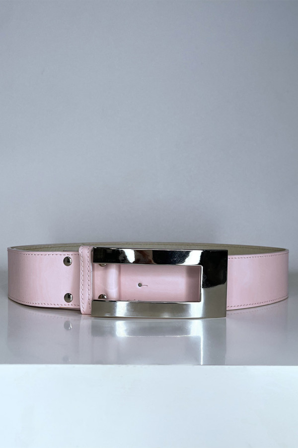 Ceinture rose avec boucle argenté - 2