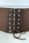 Ceinture de taille marron avec lacet au dos - 3