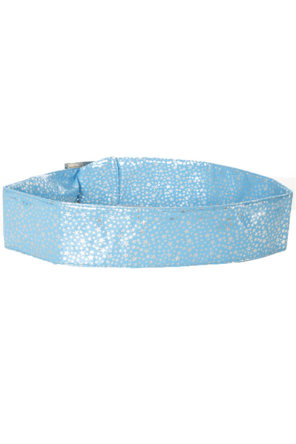 Ceinture bleu égère à motif étoiles et boucle rectangle. étoiles - 2