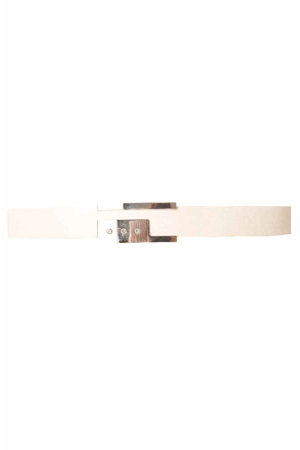 Ceinture Blanche, boucle rectangulaire avec strass BG 0236 - 4