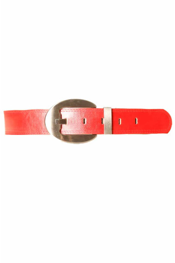 Ceinture Rouge large avec grosse boucle arrondi CE 747 - 1
