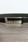 Ceinture en simili noir avec strass sur la boucle - 2