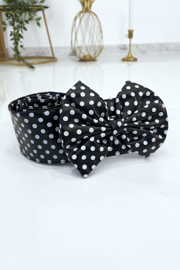 Ceinture noire en pvc avec noeud papillon - 12