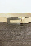 Ceinture beige en simili avec boucle rectangulaire - 3