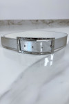 Ceinture argenté avec boucle rectangle strass et argenté - 2