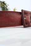 Ceinture rouge femme effet usé vintage - 3