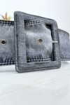 Ceinture bleue femme effet usé vintage - 4