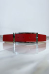 Ceinture rouge avec boucle argenté - 3