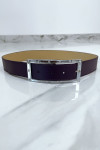 Ceinture violette avec boucle rectangle strass et argenté - 1