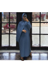 Abaya indigo avec voile intégré couleur vitaminée - 4