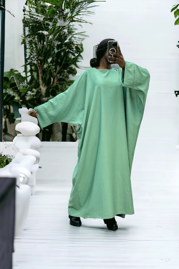 Abaya vert d'eau over size (36-52) coupe kimono - 2