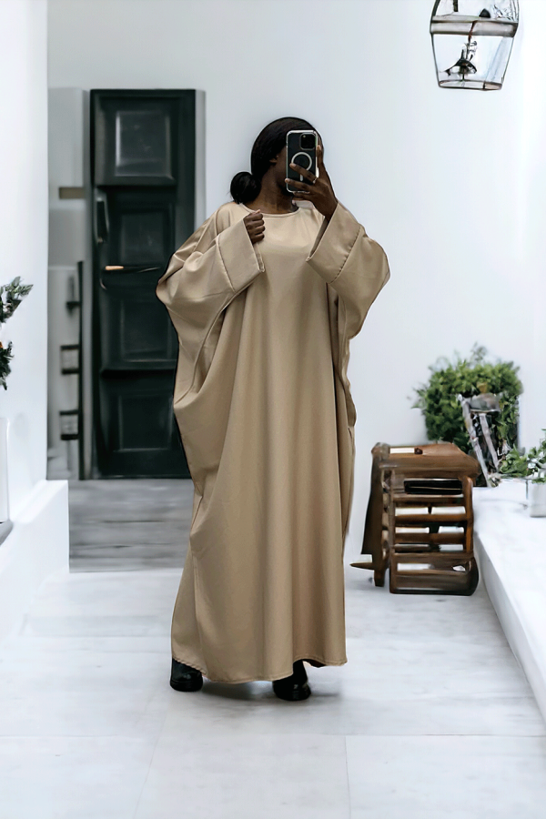 Abaya camel over size (36-52) coupe kimono - 3