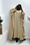 Abaya 2 pièces robe et kimono en beige - 3