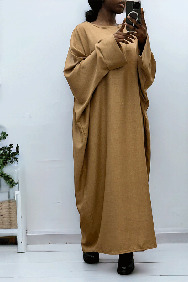 Abaya camel très ample (36-52) coupe kimono - 3