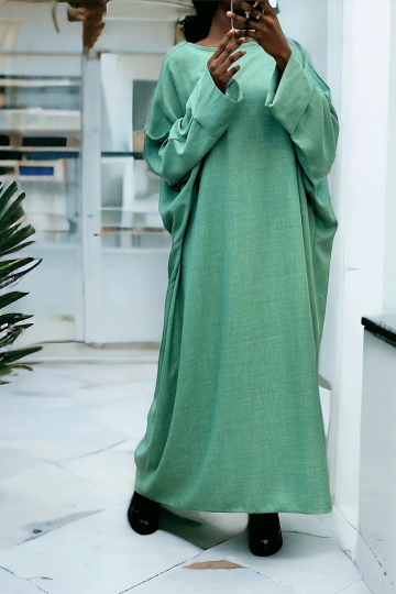 Abaya vert d'eau très ample (36-52) coupe kimono - 1