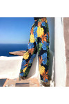 Pantalon palazzo marine imprimé tropical - 3