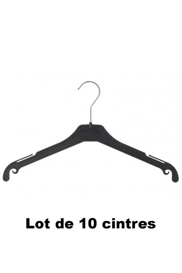10 cintres plastique noir idéal pour Veste, gilet et blazer - 1
