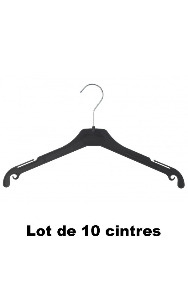10 cintres plastique noir idéal pour Veste, gilet et blazer - 1