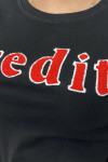 T-shirt noir avec écriture CREDIT en 3D - 4