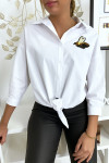 Chemise blanche abeille à nouer - 2