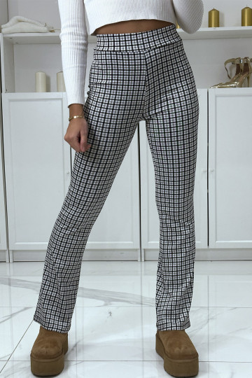 Pantalon blanc motif carreaux patte d'eph - 2