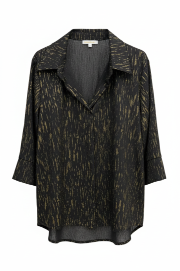 Chemise Fluide aux Éclats Dorés – Chic & Facile à Vivre - 2