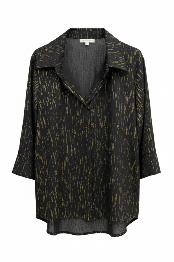 Chemise Fluide aux Éclats Dorés – Chic & Facile à Vivre - 2