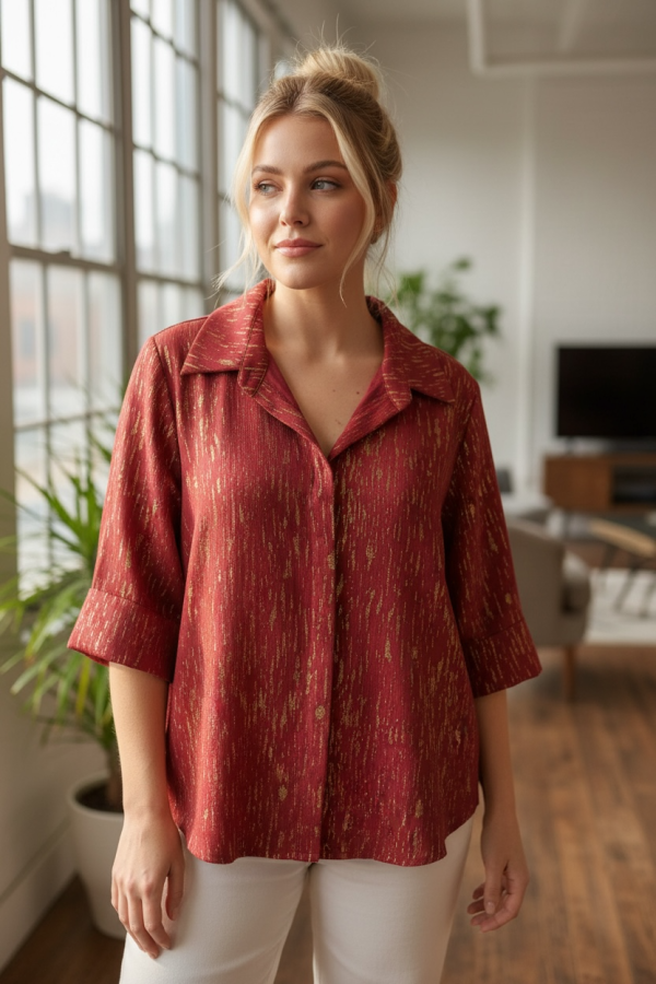 Chemise Fluide Rouge Passion – L'Éclat Absolu - 1