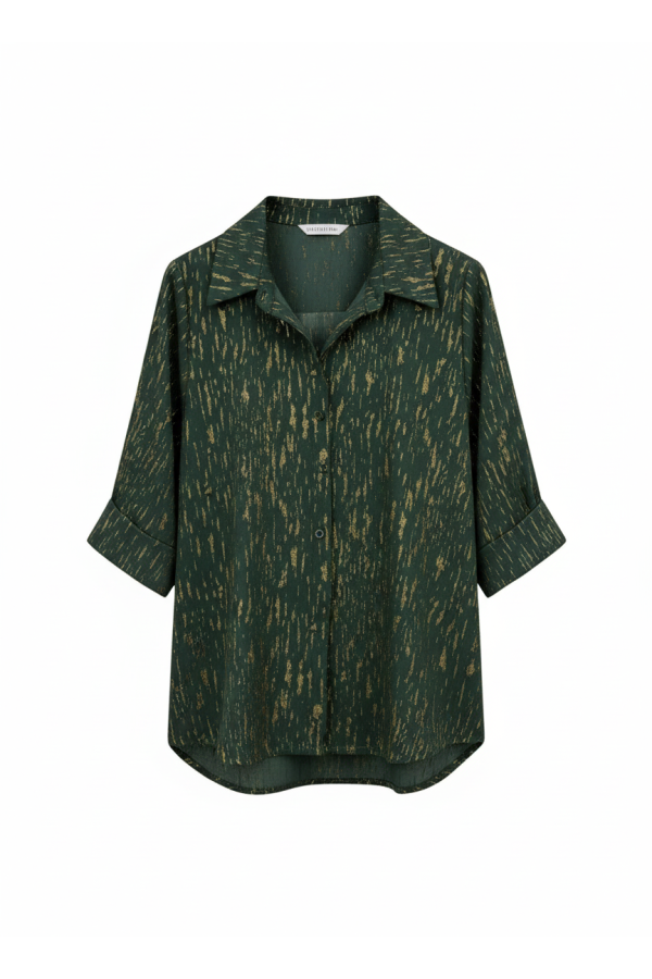 Chemise Fluide Vert Émeraude – L'Éclat Mystérieux - 2